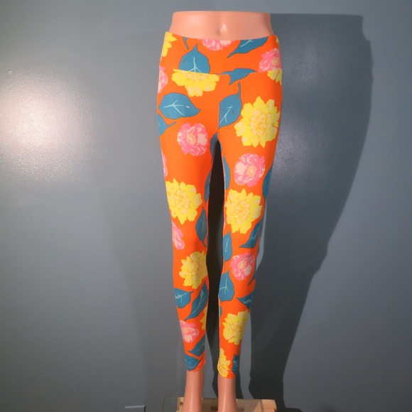 LuLaRoe Leggings in bright floral print - Picture 1 of 5